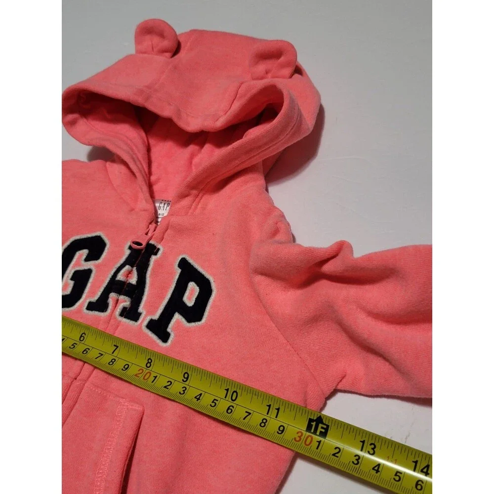 (#L5) Baby Gap fleece Orange Full zip jacket 6-12m